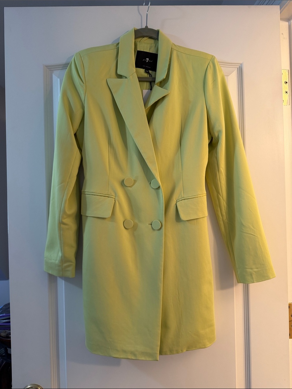 7 for all Mankind Lime Double-Breasted Blazer Dress for Women